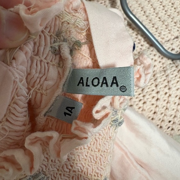 Aloaa Handmade Cotton Smocked Summer Pink Kids Dress Girl's Size 12 Months - Picture 8 of 8